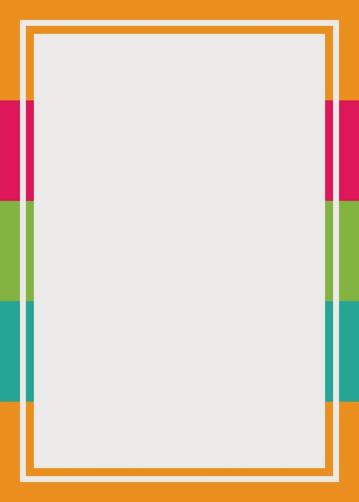 an orange and green striped background with a white square in the middle on top of it