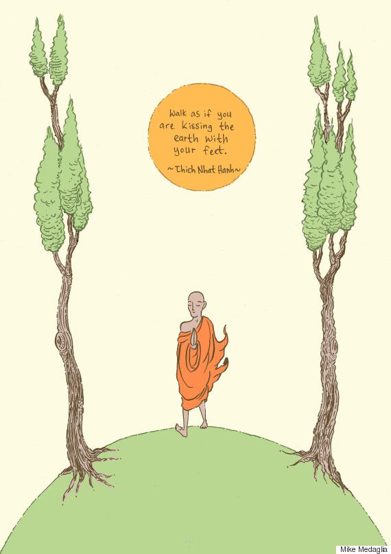 there is a man standing in the middle of trees with an orange speech bubble above his head