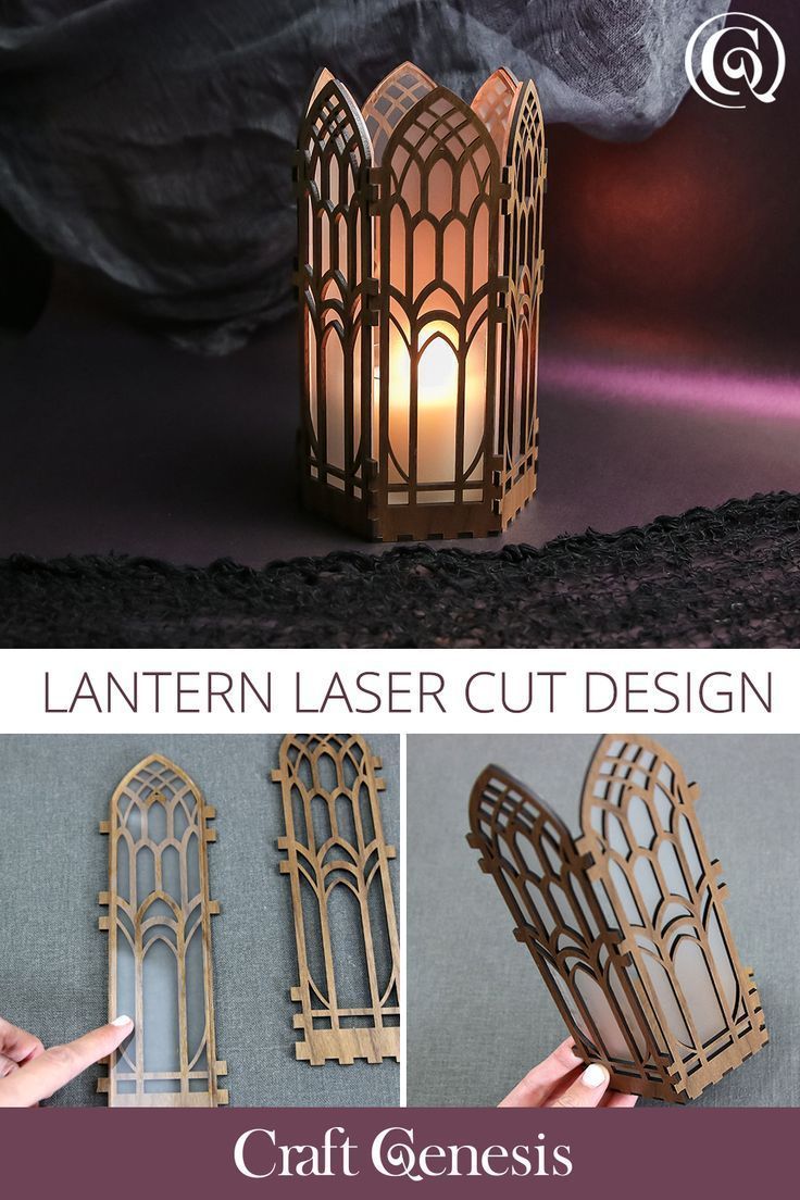 the lanterner laser cut design is shown in three different stages