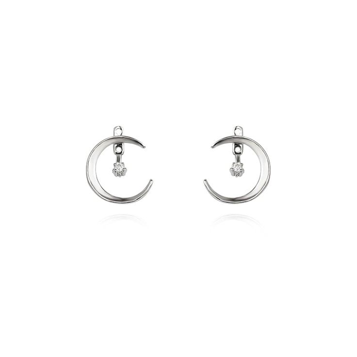 - Moon is 1.3cm in diameter - 925 silver Crescent Earrings, Crescent, Silver Earrings, 925 Silver, Moon, Silver