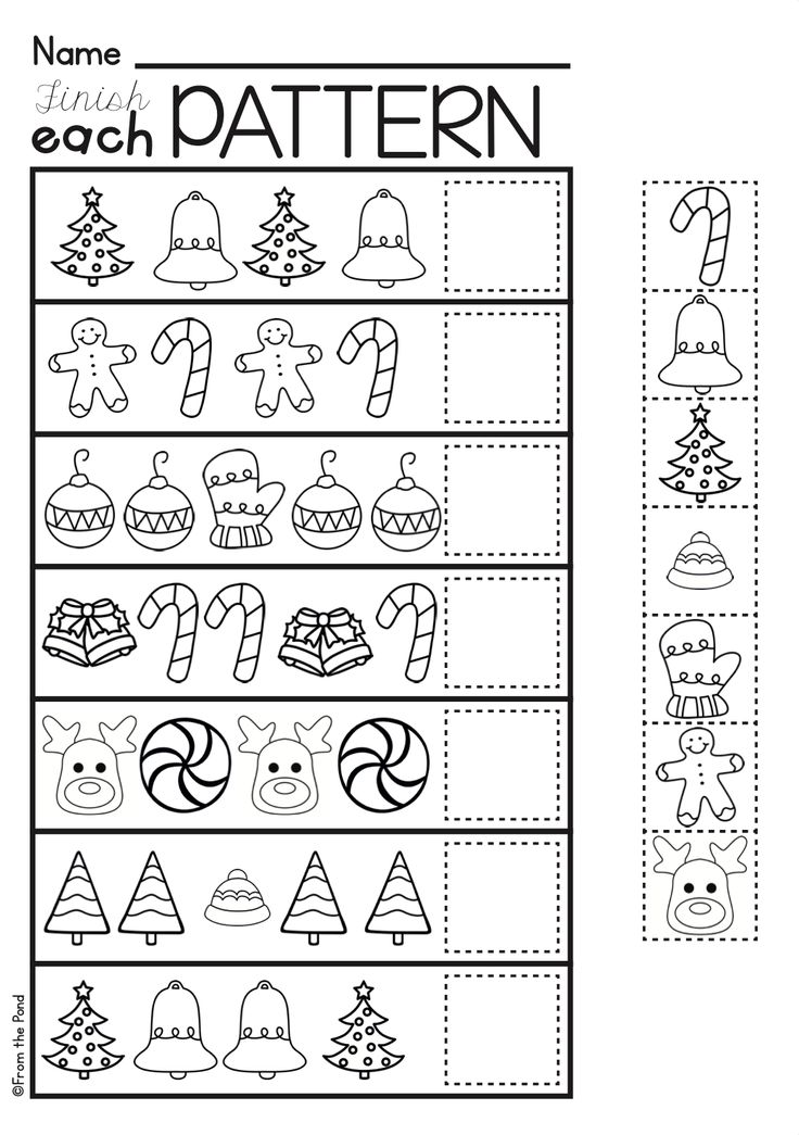 the christmas pattern worksheet for preschool