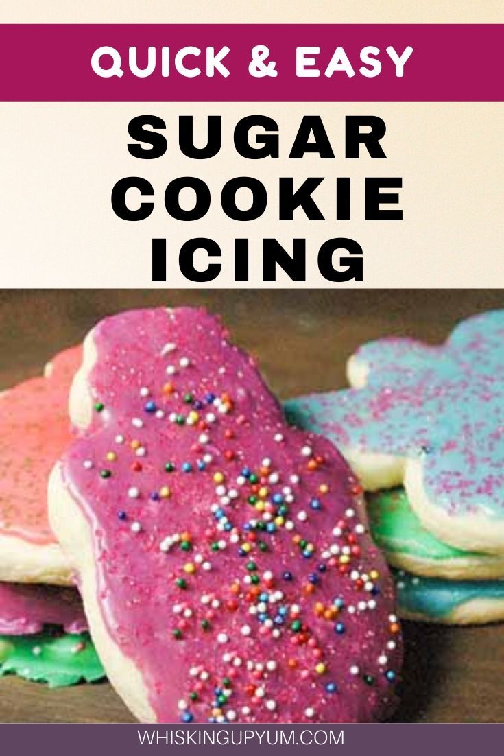 sugar cookie icing recipe with text overlay