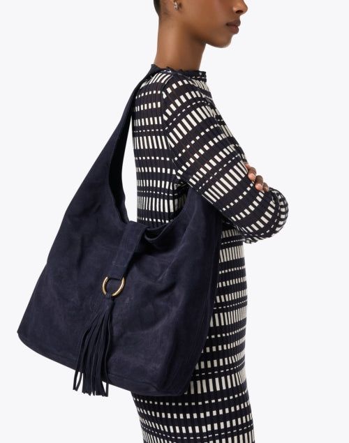 This navy bag from Laggo is the perfect everyday carryall. Large enough to carry all of your essentials, it's suede composition for durability and style. Wear it with a pair of jeans and a light top for a warm day. Navy Bag, American Heritage, Bag Straps, Shift Dress, Wear It, Two By Two, Composition, Shoulder Bag, Navy