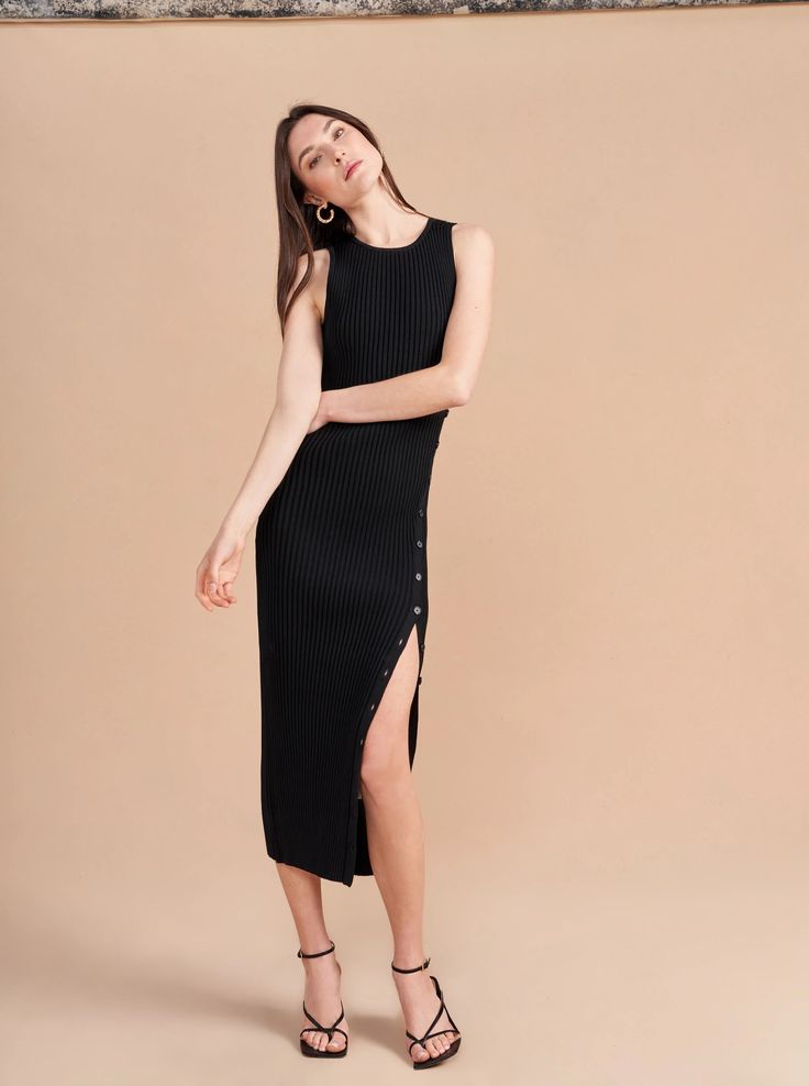 Lucinda Dress – La Ligne Vivian Dress, Pamela Hanson, Rib Dress, Chelsea Girls, Jane Dress, Ribbed Dresses, Lulu Dresses, Not Perfect, Black Rib