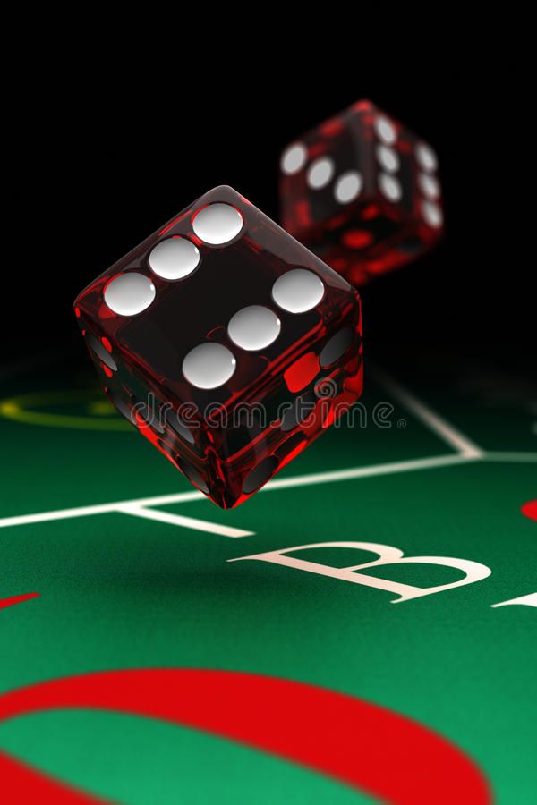 two dices on a casino table royalty images