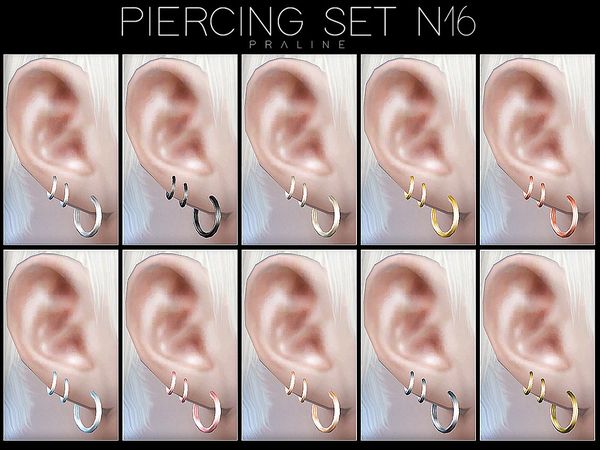 there are many pictures of different types of ear piercings in the same set no 6