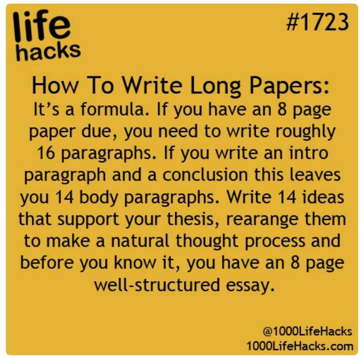 a yellow background with the words how to write long papers