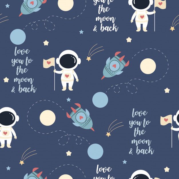 an image of the outer planets and stars on a blue background with words that read love you to the moon and back