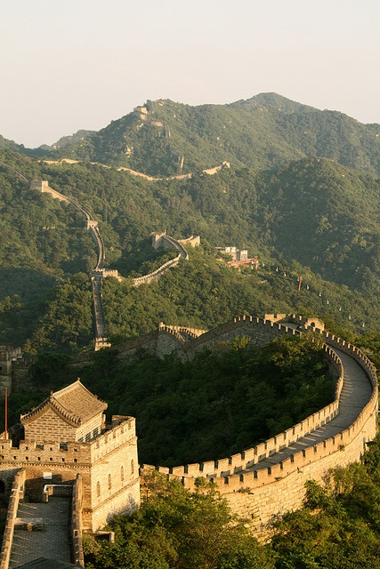 an aerial view of the great wall of china