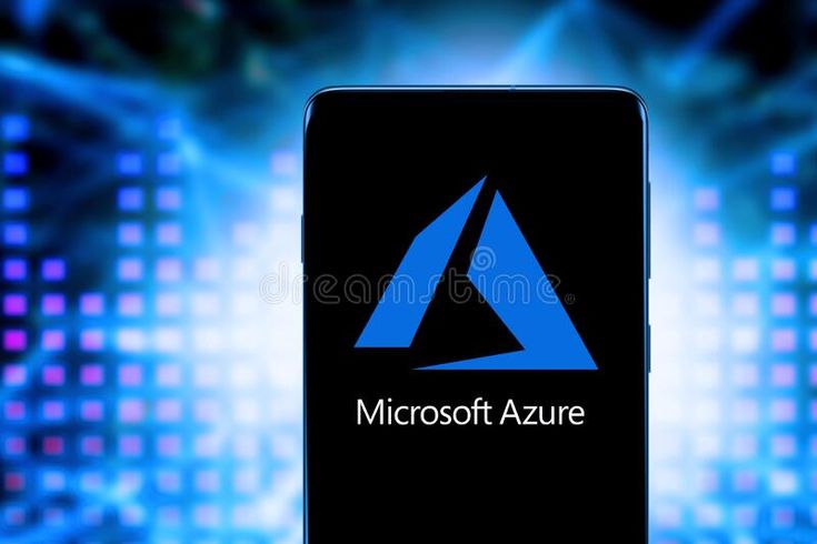 the microsoft azure logo is displayed on an iphone