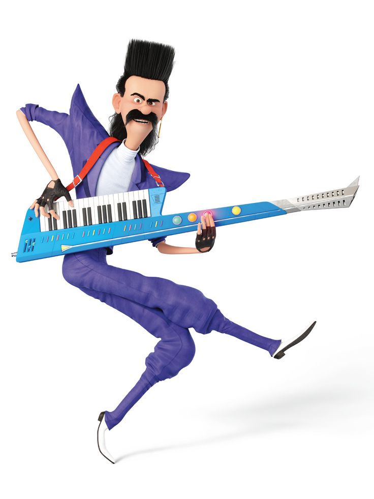 a cartoon character is playing an electric guitar