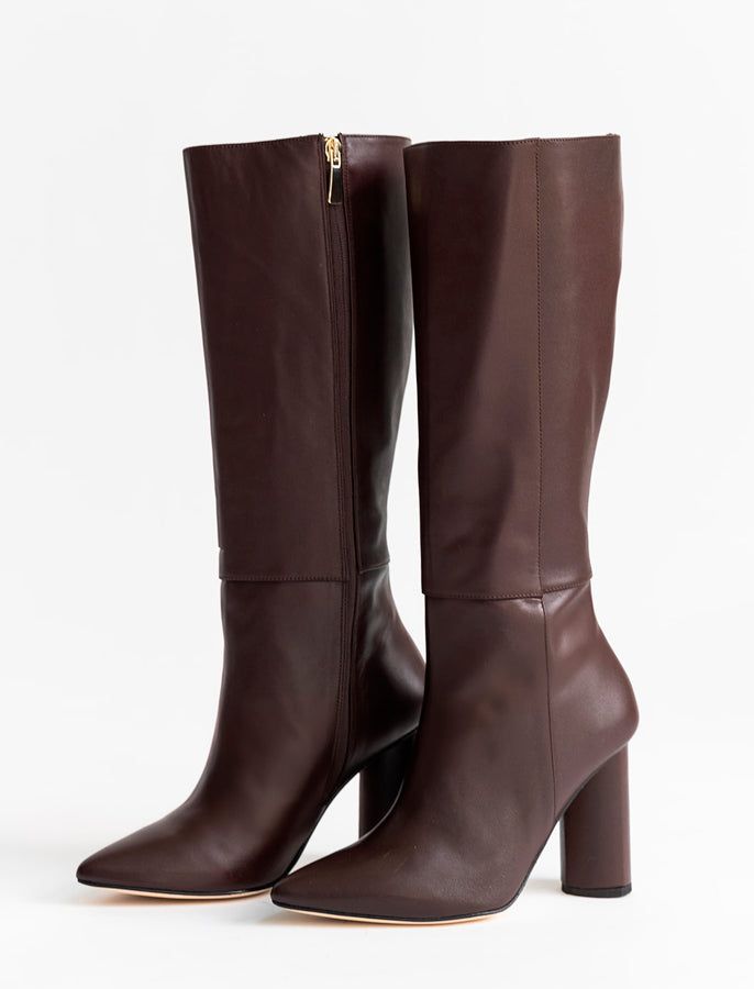 Celina Tall Boot - Espresso – Alma Caso Pointy Boots Outfit, Brown Boot Outfits, Long Brown Boots, Boots Png, Tall Brown Leather Boots, Brown Heeled Boots, Tall Brown Boots, Leather Boots Heels, Fall Png