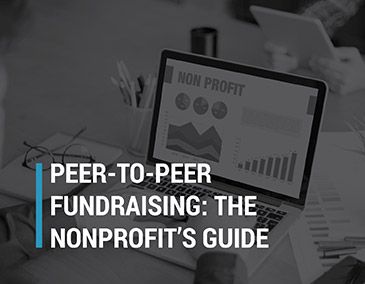 people sitting at a table with laptops and papers in front of them text reads peer - to - peer fundraiser the nonprofit's guide