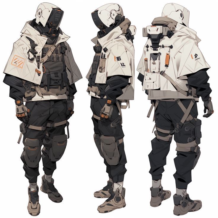 Cyberpunk Police Concept Art, Cool Cyberpunk Outfits, Cyberpunk Outfit Reference, Techcore Clothes, Hitman Character Design, Techwear Reference, Jacket Concept Art, Cyberpunk Design Character Concept, Robot Concept Art Cyberpunk