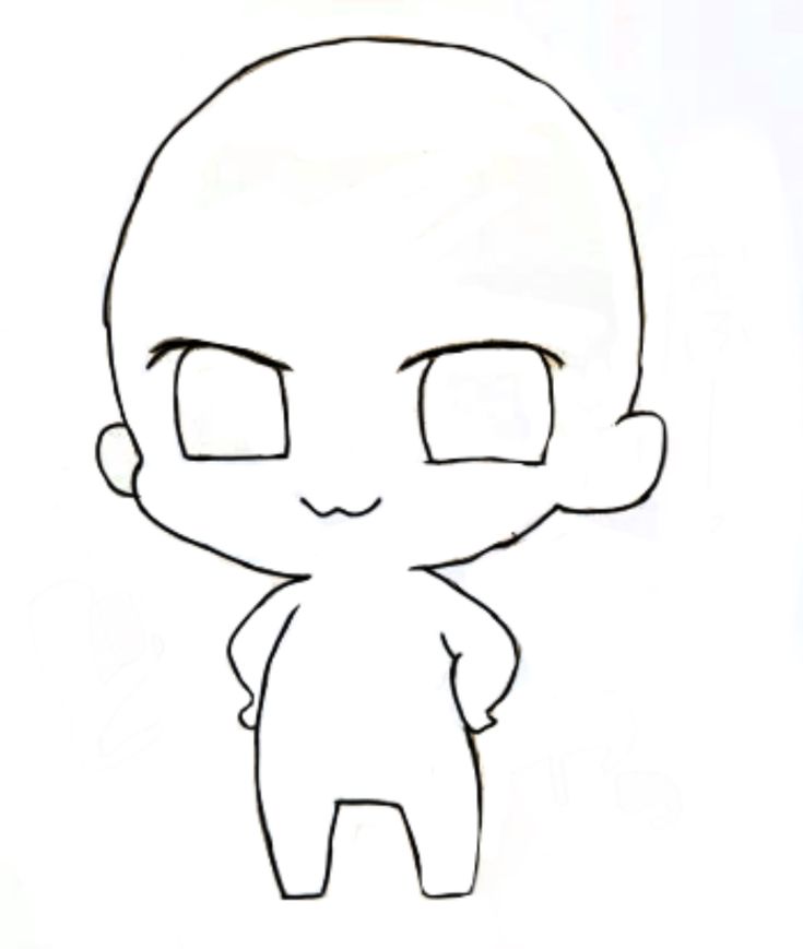 a drawing of a cartoon character with big eyes and short hair, standing in front of a