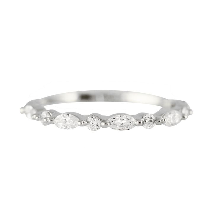 14K MARQUISE AND ROUND DIAMOND BAND Round Diamond Band, Diamond Band, Diamond Bands, Round Diamond, Round Diamonds, Diamonds, Engagement Rings, Band, Gold