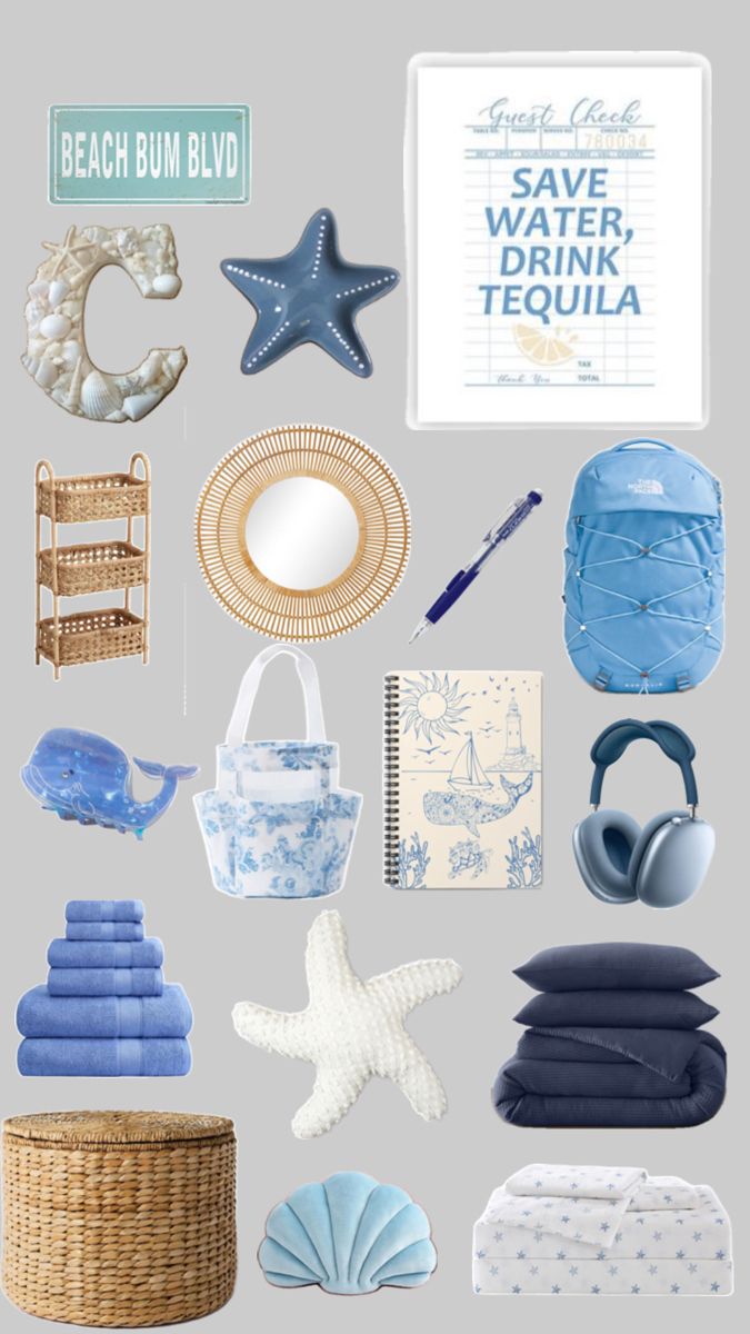 Blue dorm room,costal blue decor,beach themed bedroom,seashell sheets,blue AirPod max,seashell school supplies ,beach themed school supplies ,blue jelly cat,blue dorm room , blue bedroom theme , blue school supplies ,east coast,boho room inspiration,seashell themed bedroom, beachy theme Blue Bedroom Theme, Blue School Supplies, Dorm Room Blue, School Supplies Blue, Boho Room Inspiration, Blue Dorm Room, Costal Bedroom, Ocean Room Decor, Blue Dorm