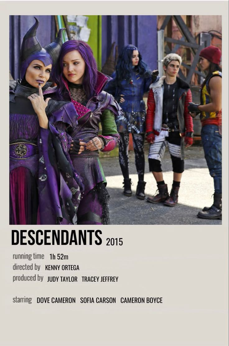 the poster for descendants shows two women dressed as witches and one man in costume