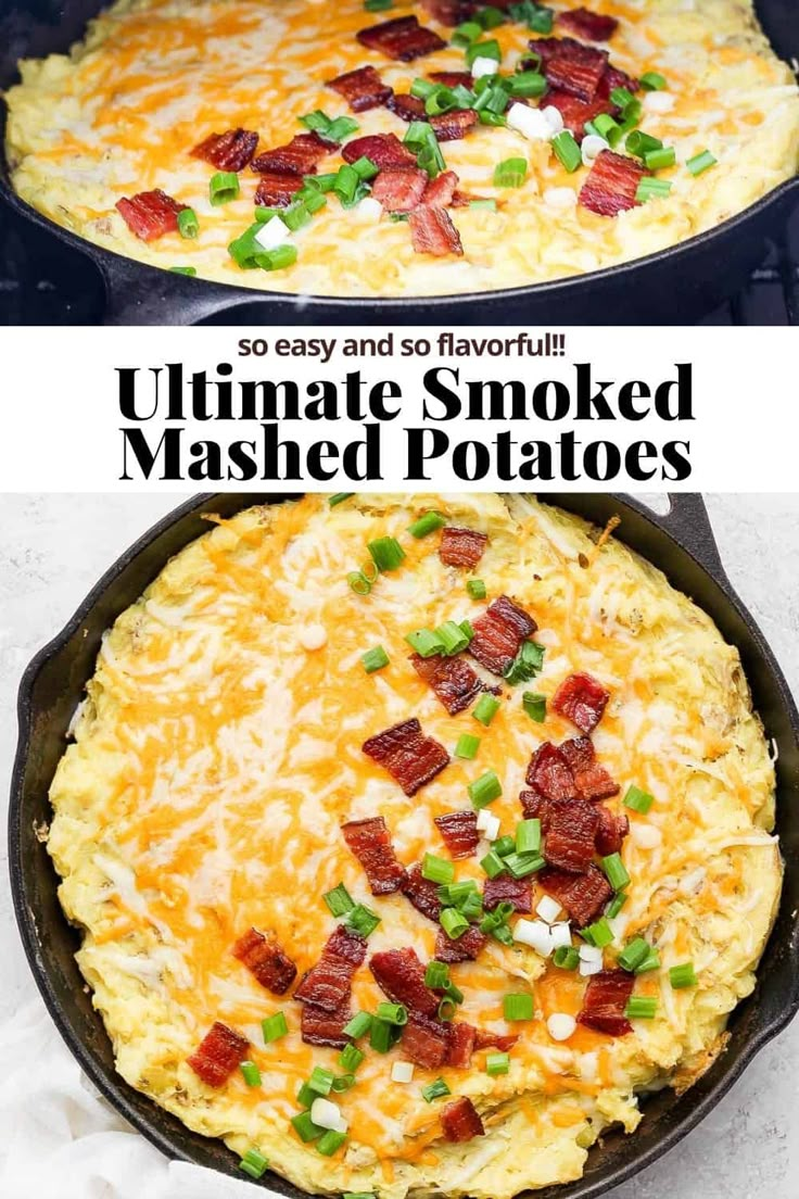 two images showing how to make an easy and tasty looking breakfast casserole