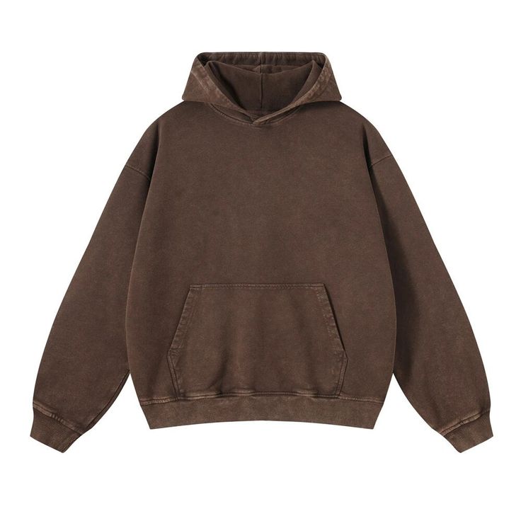 SPECIFICATIONS Step in hotter this season with this Washed Loose Pullover Hoodie.  Cotton/Polyester Material.  420gsm, Gsm has to do with product breathability, for warmer weather a low gsm is suitable and for colder weather a higher gsm is suitable.  Express your own unique style with this great look that can be paire Cute Fall Hoodies, Brown Hoodie Aesthetic, Nice Hoodies, Heavy Hoodie, Washed Hoodie, Best Hoodies, Brown Hoodie, Unisex Clothes, Basic Hoodie