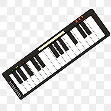 an electronic keyboard with musical notes on the keys, music instrument, piano png and psd