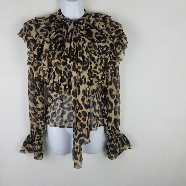 Fashion Nova Blouse Sheer Animal Print Xs. Condition Is "New With Tags". Pit To Pit Approx 18 Inches Right Shoulder To Bottom Approx 23 Inches O Summer Leopard Print Ruffle Tops, Leopard Print Ruffled Top For Summer, Summer Ruffle Tops In Leopard Print, Summer Ruffled Leopard Print Tops, Spring Leopard Print Ruffled Blouse, Summer Fitted Leopard Print Blouse, Fitted Leopard Print Summer Blouse, Fitted Leopard Print Blouse For Summer, Spring Leopard Print Tops With Ruffles