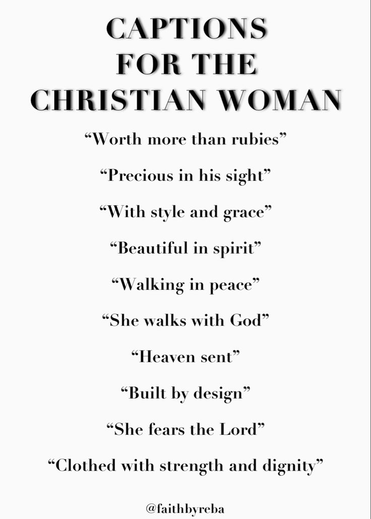 the caption for the christian woman poem