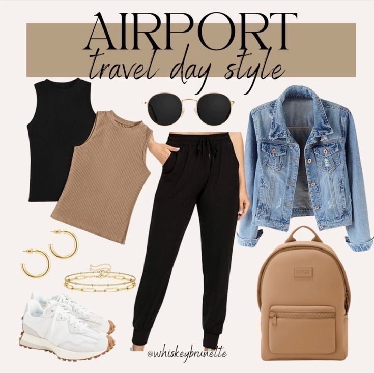 Travel Outfits Midsize, 10 Day Vacation Outfits, Casual Chic Outfit With Sneakers, Wear The Same Thing Every Day, Travel Outfits With Sneakers, Woman’s Outfits, Dc Summer Outfits, Best Airport Outfits For Women, Denim Jacket Outfits For Women