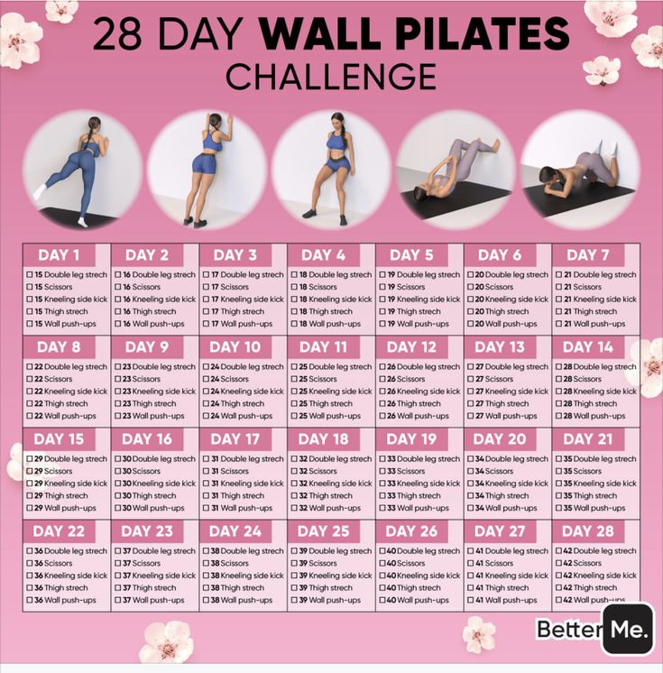 the 28 day wall pilates challenge is here to help you get ready for your workout