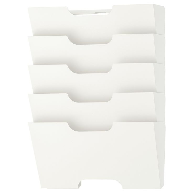 a stack of five white plastic storage bins on a white background with clipping for each file