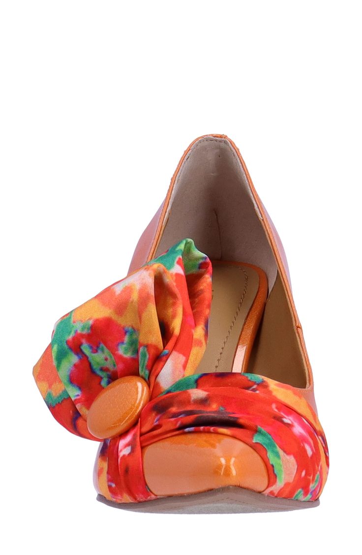 An oversized bow details the side of a glamorous pointy-toe pump lifted by a slim heel. 3" heel Textile or synthetic upper/synthetic lining and sole Imported Spring Synthetic Heels With Bow, Summer High Heels With Detachable Bow, Summer Formal Heels With Detachable Bow, Formal Summer Heels With Detachable Bow, Spring Evening Heels With Detachable Bow, Summer Heels With Bow And Almond Toe, High Heel Spring Heels With Detachable Bow, Low Heel Synthetic Heels With Bow, Chic Heels With Detachable Bow And Pointed Toe