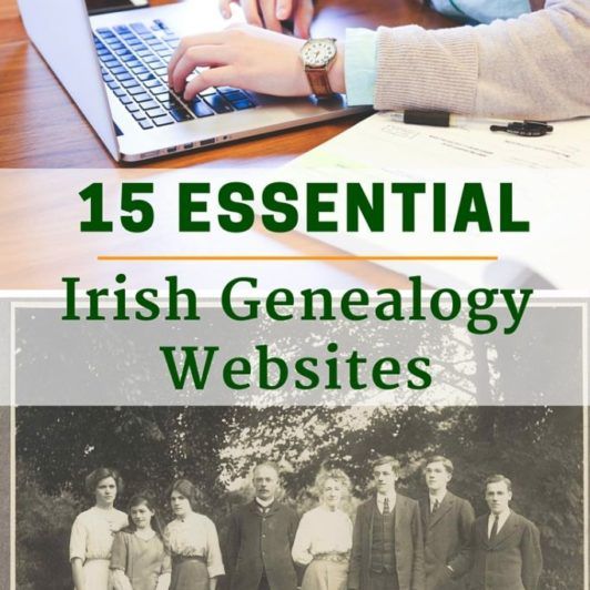 an old photo with the words, 15 essential irish geneal web sites on it