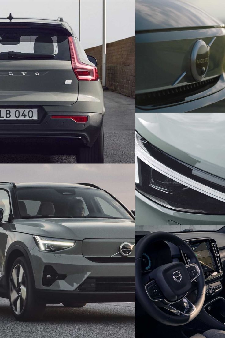 four different views of the volvo electric vehicles in various stages of development and design, from front to back