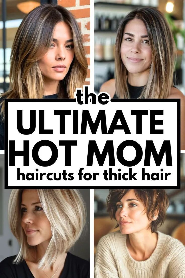 Hot Mom cut ideas for Thick Hair! New Mom Haircuts, New Mom Hair, Long Bob Hairstyles For Thick Hair, Cute Medium Haircuts, Cuts For Thick Hair, Winter Hair Trends, Mom Haircuts, Trendy Mom Outfits, Styles For Women Over 50