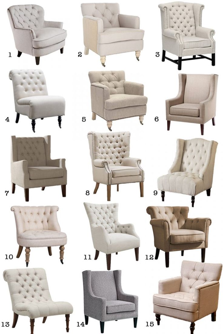 the different types of chairs are shown here