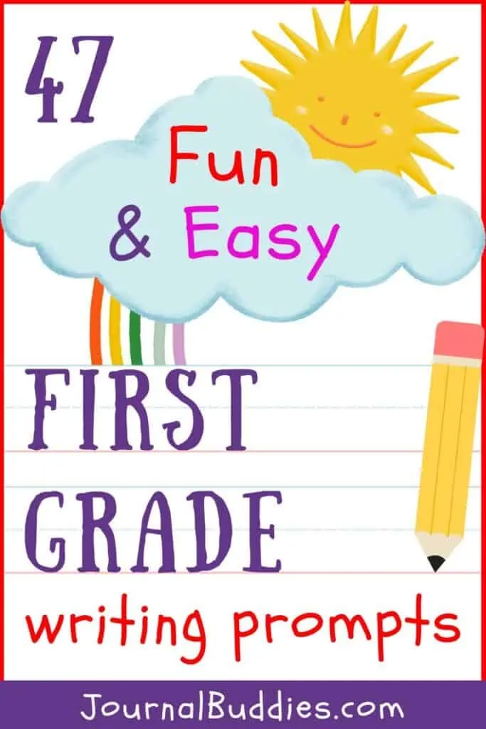 the first grade writing prompts for fun and easy, with an image of a sun and