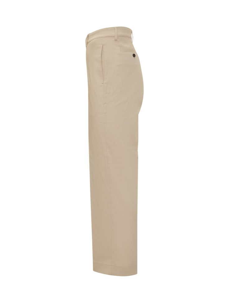 Long pants. Zip and button closure. Two side pockets and two on the back. Belt loops. Composition: 99% Cotton, 1% Elastane Business Casual Work Pants With Five Pockets, Classic Five Pockets Bottoms For Workwear, Wide Leg Chinos With Five Pockets For Work, Classic Workwear Cargo Pants With Straight Hem, Classic Cargo Pants For Workwear With Straight Hem, Five-pocket Business Casual Trousers, Business Casual Cargo Pants With Straight Hem, Wide Leg Chinos With Patch Pockets For Work, Formal Wide Leg Bottoms With Patch Pockets