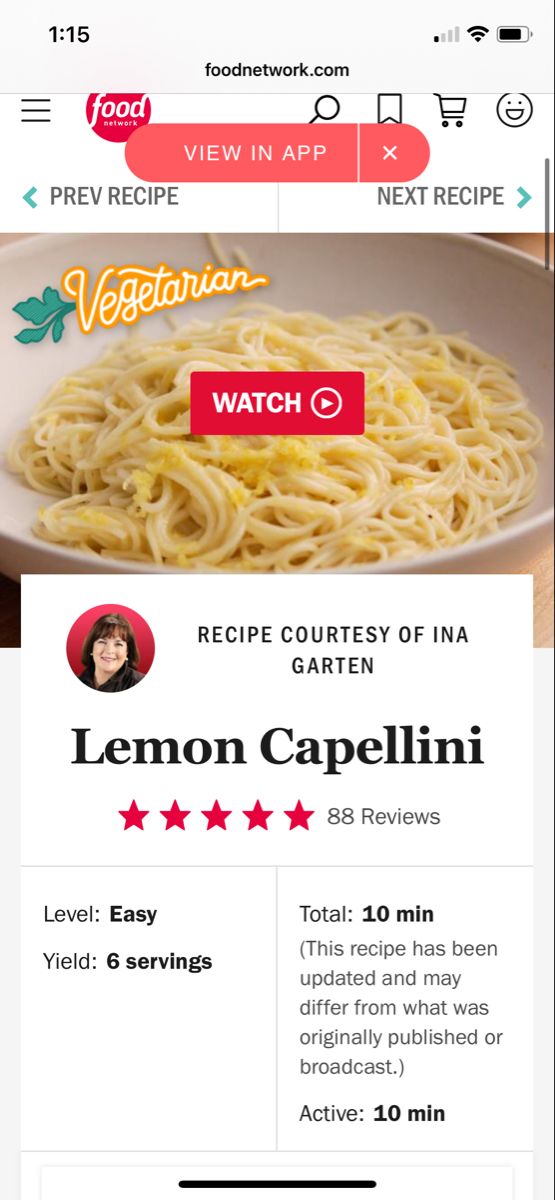 the menu page for a restaurant with spaghetti and lemon capellin on it, which is also