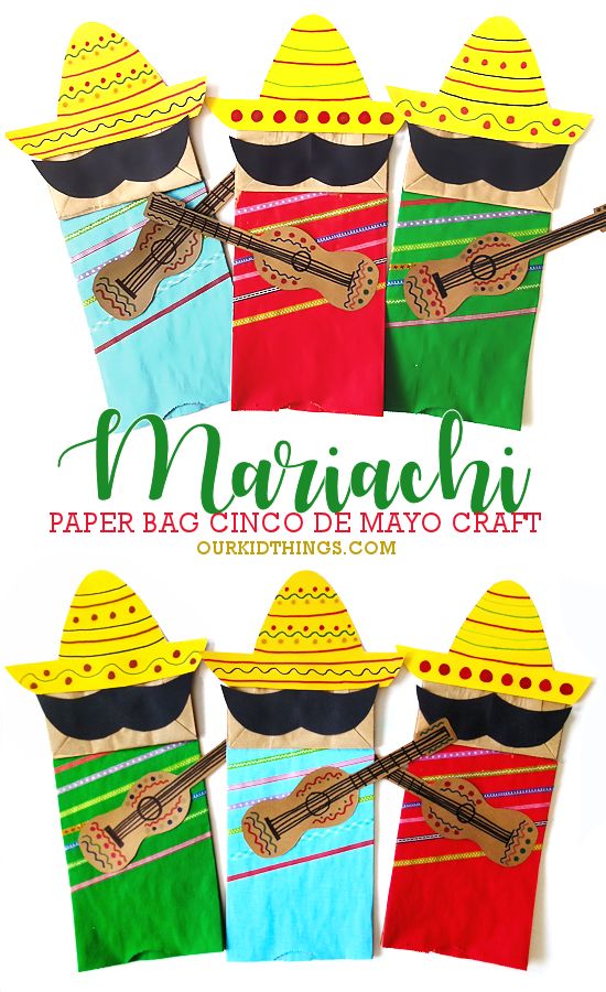 Paper Bag Mariachi Craft Fiesta Arts And Crafts, Hispanic Crafts For Kids, Mexico Crafts For Kids, Mexican Crafts For Kids, Around The World Crafts For Kids, Hispanic Heritage Month Crafts, Decor For Events, Mexico Crafts, Hispanic Heritage Month Activities