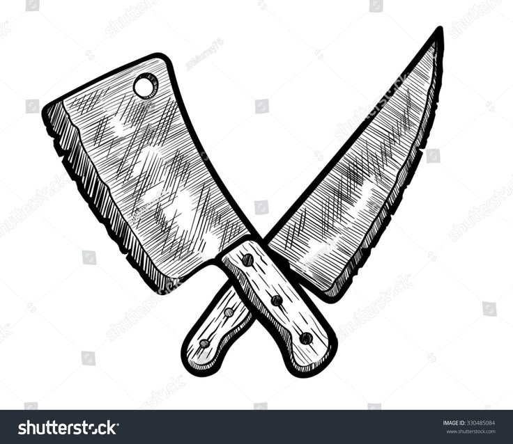 two knives crossed on top of each other