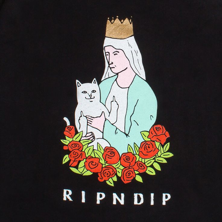 a t - shirt with an image of a woman holding a cat and roses on it