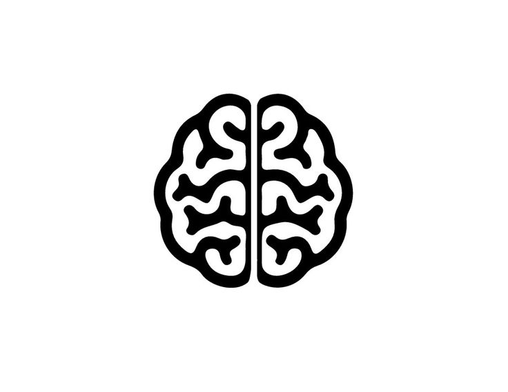 a black and white image of two halves of a brain, one with the left side facing