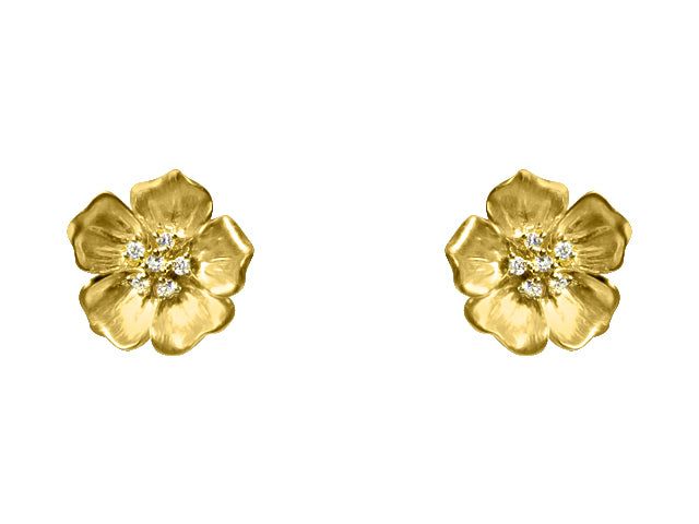 Flower shape Diamond Earrings Metal: 18K Yellow GoldDiamond Shape: Round Brilliant CutDiamond Details: 12 Round Brilliant Cut 0.19ctwWidth: 17mm Estimated production time is 4 - 5 weeks Flower Diamond Earrings, New York Flower, Earrings Metal, Flower Shape, Round Brilliant Cut, 18k Rose Gold, Round Brilliant, Diamond Earrings, White Gold