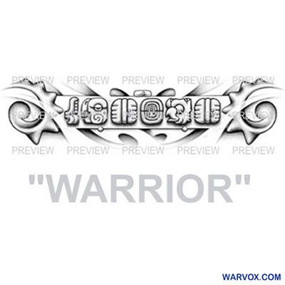 the word warrior written in black ink on a white background