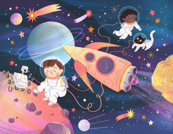 an image of children in outer space