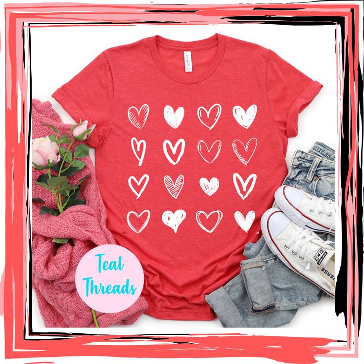 Hearts all over. This design comes in white on a super soft tee or raglan of your choice. See the color charts for other color options and be sure to enter it as seen in the pictures. See other listing for youth sizing. Hearts Collage, Womens Valentine Shirts, Heart Collage, Heart Tee, Valentine Shirt, Heart Shirt, Valentines Day Shirts, Valentines Shirt, Love Shirt