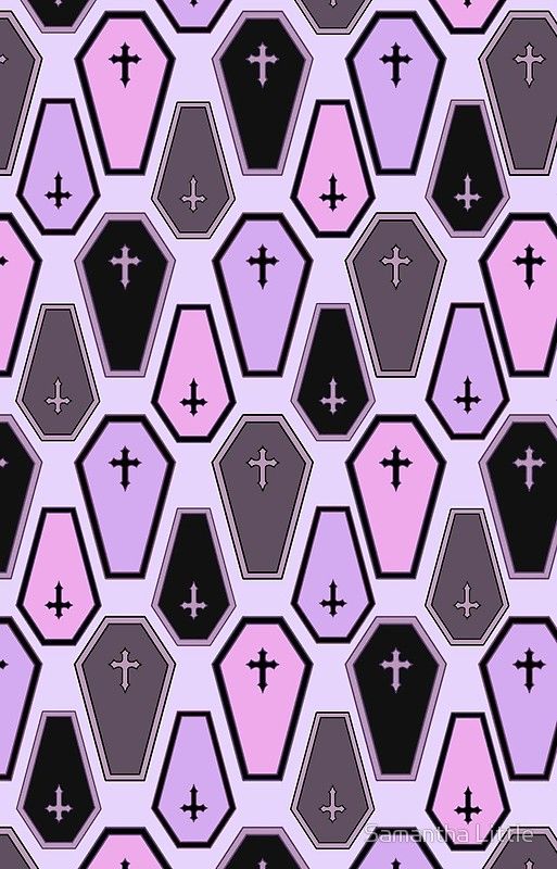 a pattern with crosses on it in pink and purple colors, as well as black and white