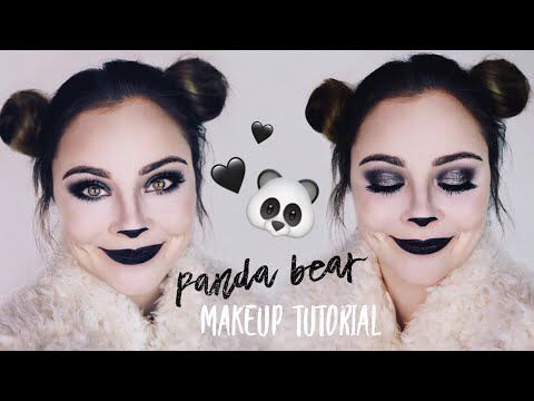 Panda Eyes Makeup, Panda Diy Costume, Cute Panda Makeup, Panda Bear Makeup, Panda Make Up Halloween, Panda Makeup Halloween, Panda Costume Women, Panda Bear Costume, Panda Makeup