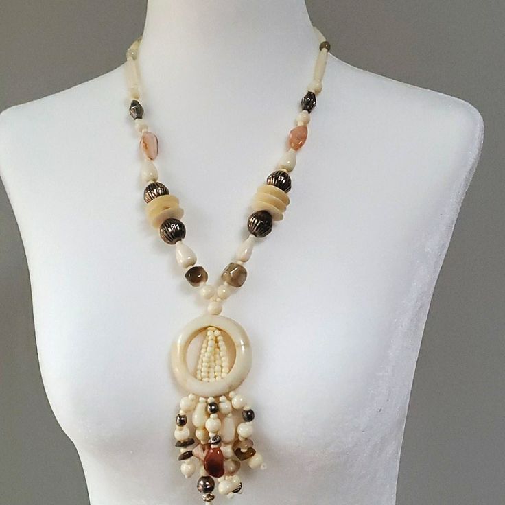 Real Stones Complement Cream Beads For A Soft And Soothing Look And Feel. Antiqued Silver Bead Accents Beige Jewelry With Colorful Beads For Jewelry Making, Metal Beaded Necklaces With Dangling Beads For Gifts, Gift Beaded Necklace With Dangling Beads, Adjustable Beaded Dangle Necklace, Gift Necklace With Dangling Metal Beads, Adjustable Beaded Dangle Necklaces, Adjustable Dangle Necklaces With Large Beads, Bohemian Necklace With Polished Round Beads, Beige Necklace With Colorful Round Beads