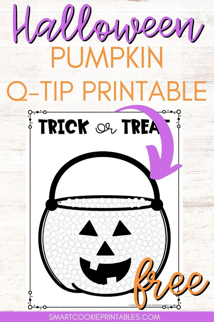 A free Q-tip Painting Printable Halloween Craft for Kids Halloween Centers, Free Kindergarten Printables, Halloween Math Activities, Halloween Party Activities, Q Tip Painting, Preschool Crafts Fall, Halloween Kindergarten, Lesson Plans For Toddlers, Halloween Crafts For Toddlers